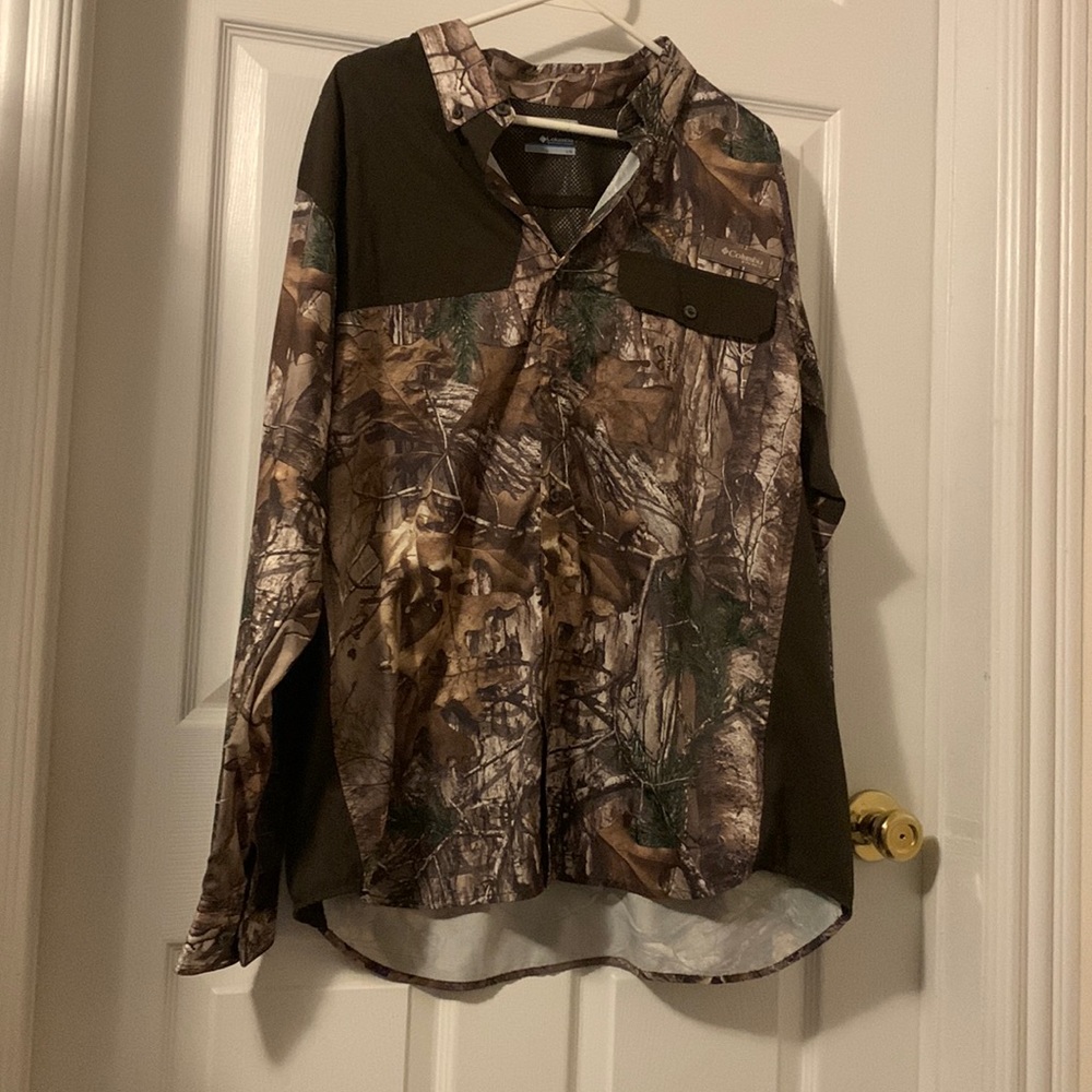 Men’s Columbia PHG Hunting Camouflage Large Long Sleeve Omni Shield Shirt